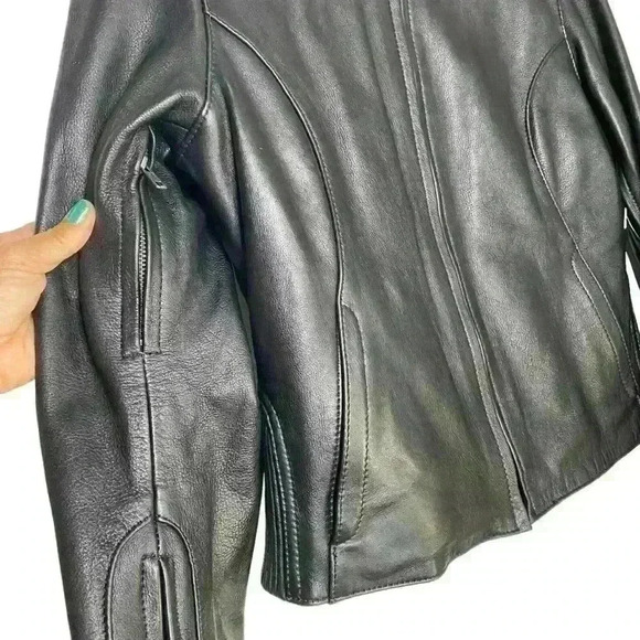 Leon 100% black buttery Leather,Motorcycle,3 season,warm removable liner SZ-M - Picture 10 of 13